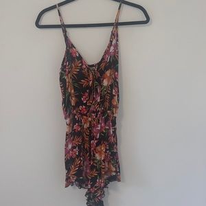 Target Black Floral Romper, Size Small